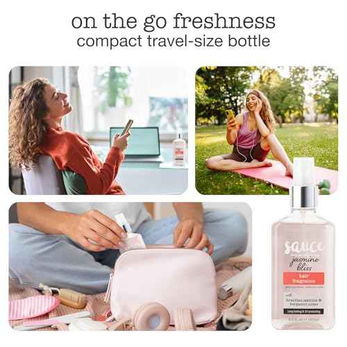 SAUCE BEAUTY Jasmine Bliss Hair Fragrance, 5.2 Oz, Long-Lasting with Brazilian Jasmine and Saffron Notes, UV Protection, Lightweight, Suitable for Everyday Use