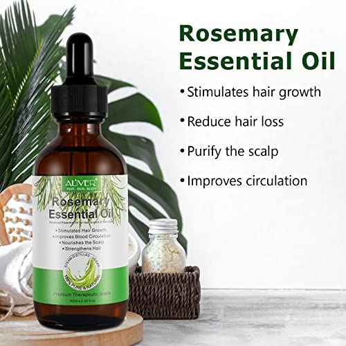 Rosemary Oil for Hair Growth, 100% Pure Organic Rosemary Oil for Eyebrow and Eyelash, Nourishes The Scalp, Improves Blood Circulation,Rid of Itchy & Dry Scalp 60ml