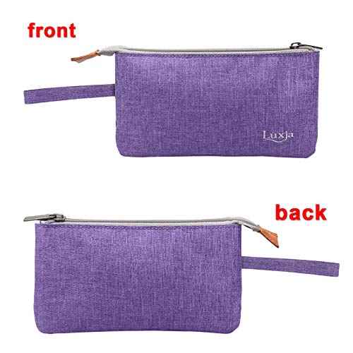 LUXJA Essential Oil Carrying Bag - Holds 9 Bottles (5ml-15ml, Also Fits for Roller Bottles), Portable Organizer for Essential Oil and Small Accessories, Purple
