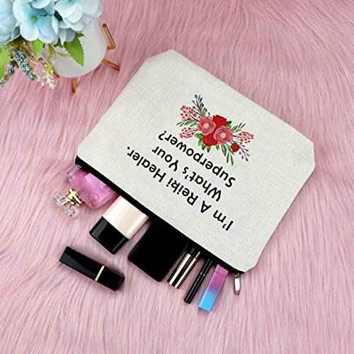 Reiki Master Gift Makeup Bag Thank You Gift for Reiki Healer Motivational Quote Gift for Girls Inspirational Gift for Women Relax Cosmetic Bag Birthday Christmas Gift for Her Travel Cosmetic Pouch