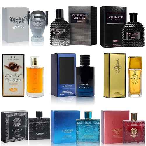 Men's Cologne Sampler Set (100ml Each*9PCS) | Luxury Fragrance Variety Pack for Men | Woodsy, Citrus, Spicy & Fresh Scents | Gift Ready Collection(Combo Set T)