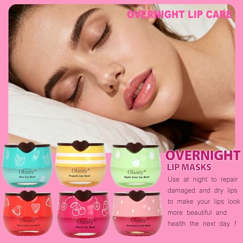 9 PCS Bee Lip Balm Honey Pot, Propolis Fruits Lip Balm Bulk, Hydrating Sleeping Lip Mask Overnight Prevention Dry & Cracked, Smooth Lips & Reduce Lip Lines