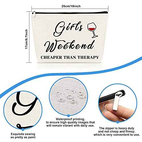 3 Pcs Girls Weekend Best Friends Gift for Women Makeup Bag Friendship Travel Trip Gift Cosmetic Bag Christmas Graduation Wedding Birthday Present for Sister Friends Bestie Travel Toiletry Pouch