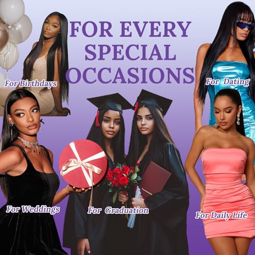 13x6 Lace Front Human Hair Wig, 100% Human Hair 180 Density, HD Lace Frontal Wig, Pre-Plucked Glueless Wigs, 28inch