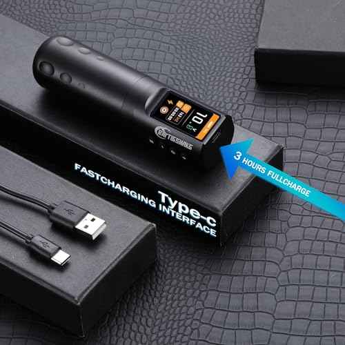 Rattlesnake Rotary Tattoo Machine Pen V4 Digital LED Display 4.2mm Stroke Length with Extra Battery