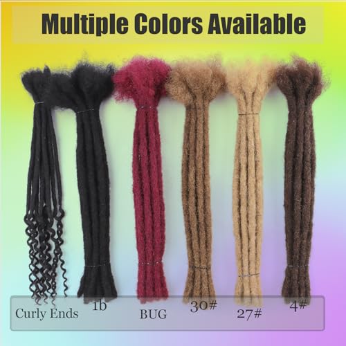 0.6cm Loc Extensions Human Hair Curly Ends 16 Inch 30 Strands Dread Human Hair Dreadlock Extensions for Men