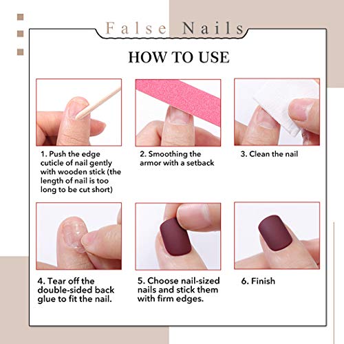 Glossy Press on Nails Black Coffin Fake Nails Halloween Ombre Full Cover Acrylic False Nail for Women and Girls (24Pcs) (Red Black)