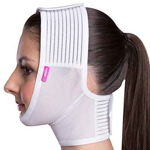 LIPOELASTIC- FM extra- Post Surgical Chin and Neck Lifting Compression Mask for Women and Men with Velcro fastener