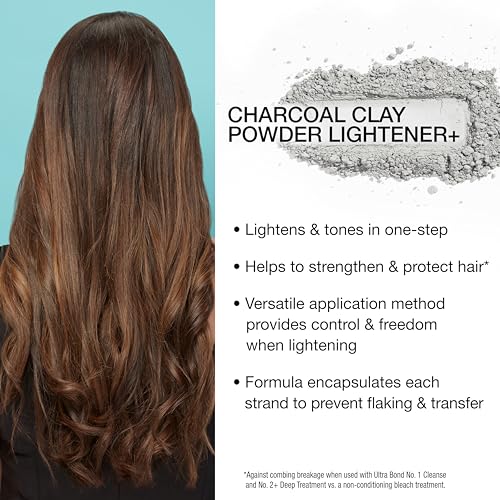 AGE beautiful Charcoal Clay Powder Hair Lightener with Ultra Bond Building | Strengthens, Protects & Nourishes | Lifts up to 7+ Levels | Lightens & Tones in One-Step