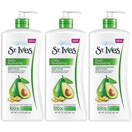 St. Ives Daily Hydrating Vitamin E & Avocado Body Lotion, 21 Ounce (Pack of 3)