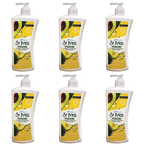 St. Ives Daily Hydrating Vitamin E & Avovado Body Lotion 21 Fl Oz (Pack of 6)