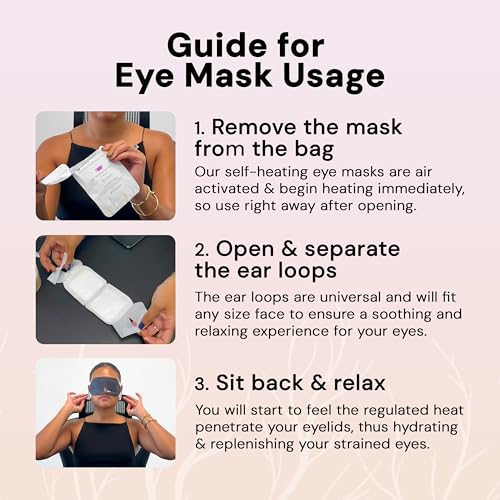 Glitch Self Heating Eye Mask - Steam Eye Mask for Dry Eyes, Soothing Relief, Stress Reduction - Disposable Warm Eye Compress Moist Heat