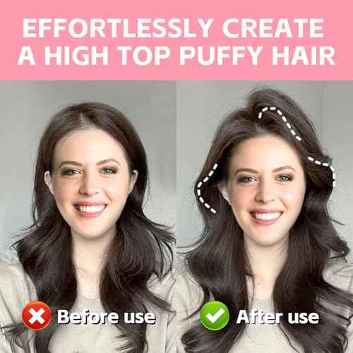 2PCS Volumizing Hair Clips for Women, Hair Volume Clip Styling Tools Volumizing Comb for Fluffy Bangs Clips for Root Lift, Root Booster Clips, Pink