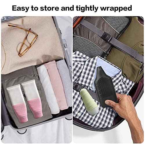 YUBIRD 10 PCS Silicone Bottle Sleeves for Travel Toiletries,Leak-Proof Covers,Cruise Essentials for Women and Men,Travel Must-Haves,Colorful Elastic Sleeves