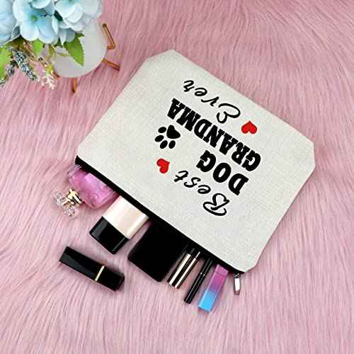 Sfodiary Dog Grandma Gifts Dog Lovers Gift Best Dog Grandma Ever Makeup Bag Pet Owner Rescue Gift Cosmetic Bag Animal Lovers Gift for Women Birthday Mothers Day Gift Travel Cosmetic Pouch