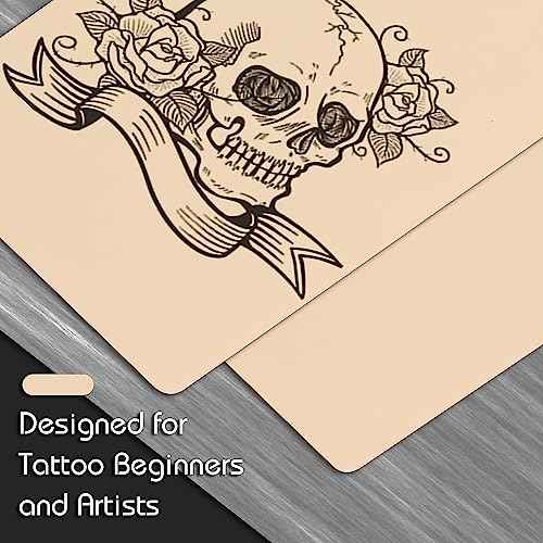 320PCS Tattoo Practice Kit - Fake Skin and Ink Caps Set With 300 Mixed Pigment Cups (#9 Small, #13 Medium, #16 Large) and 20 Practice Skins - Tattoo Supplies