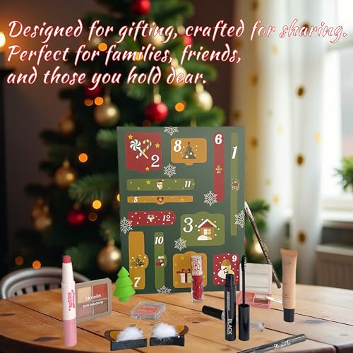 Makeup Advent Calendar 2025, 12 Days Christmas Makeup Gift Set for Women & Teens, Makeup Set Christmas Countdown Calendar, Make up Set for Girls, Holiday Surprise Make Up Kit for Women Full Kit