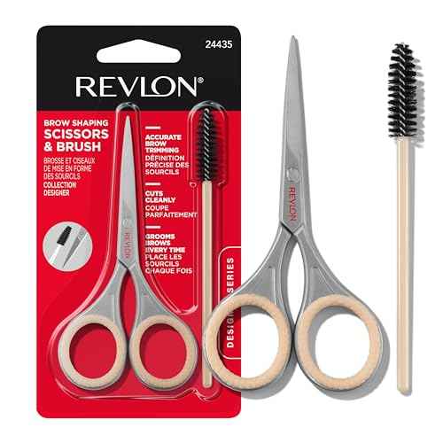 Revlon Designer Series Brow Set, Trimming and Shaping Eyebrow Kit with Scissors and Spoolie Brush, Easy to Use at Home or on The Go, 1 Count