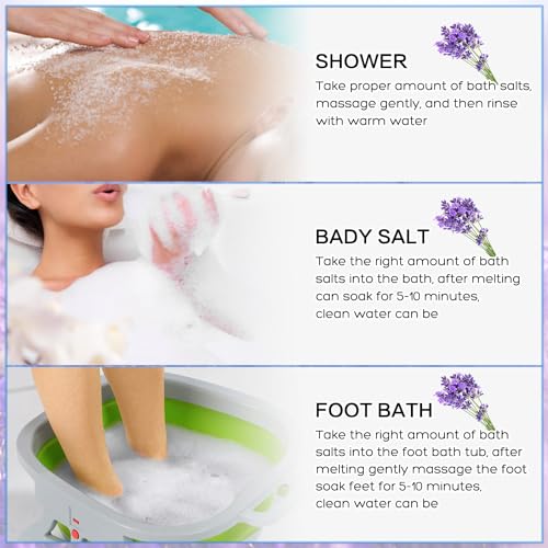 20 Pack Himalayan Pink Salt Feet Soak lavender foot soaking Pedicure kit Supplies for Foot Spa Foot Soak Salts with Epsom Salt for Soaking Lavender Pedicure kit Callus Remover