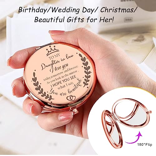 Soulpetals Daughter in Law Gifts Compact Mirror for Daughter in Law Gifts from Mother in Law for Wedding Day Birthday Christmas