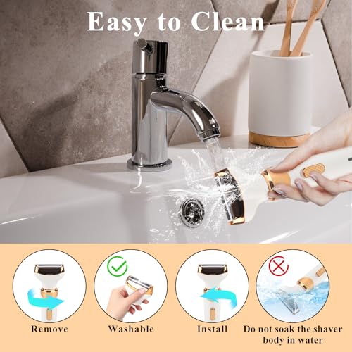 Electric Razor for Women Men,4 in 1 Painless Ladies Wet & Dry Body Razors and Facial Hair Remover, Rechargeable Painless Hair Removal Kit for Nose Face Body Leg Bikini Arm Hair