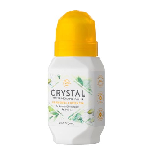 Crystal Mineral Deodorant Roll-On, Chamomile & Green Tea, 2.25 fl oz (Pack of 12)