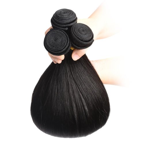 JTMMP Straight Human Brazilian Virgin Hair - 18/20/22 inch, 3 Bundles (100g each, 300g total)