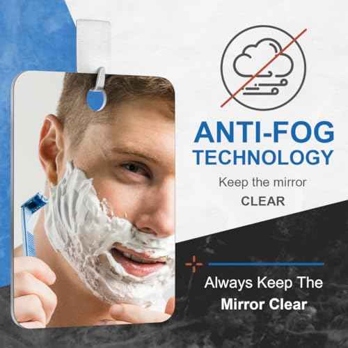 Shower Mirror Fogless for Shaving, Bathroom Accessories No Fog Shaving Mirror, 7"x5" Shatterproof Men's Woman Wall Mirrors, Anti Fog Makeup Small Mirror Travel Camping