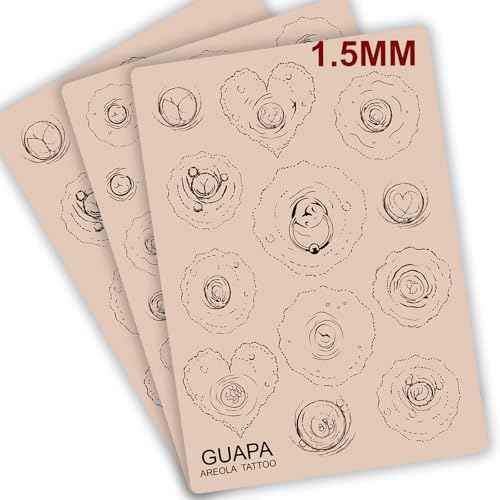 3PCS 3D Silicone Areola Tattoo Practice Pads ? 1.5mm Thick Realistic Tattoo Nipple Training Tool for Areola Temporary Tattoo Training (3PCS Pink Pad)