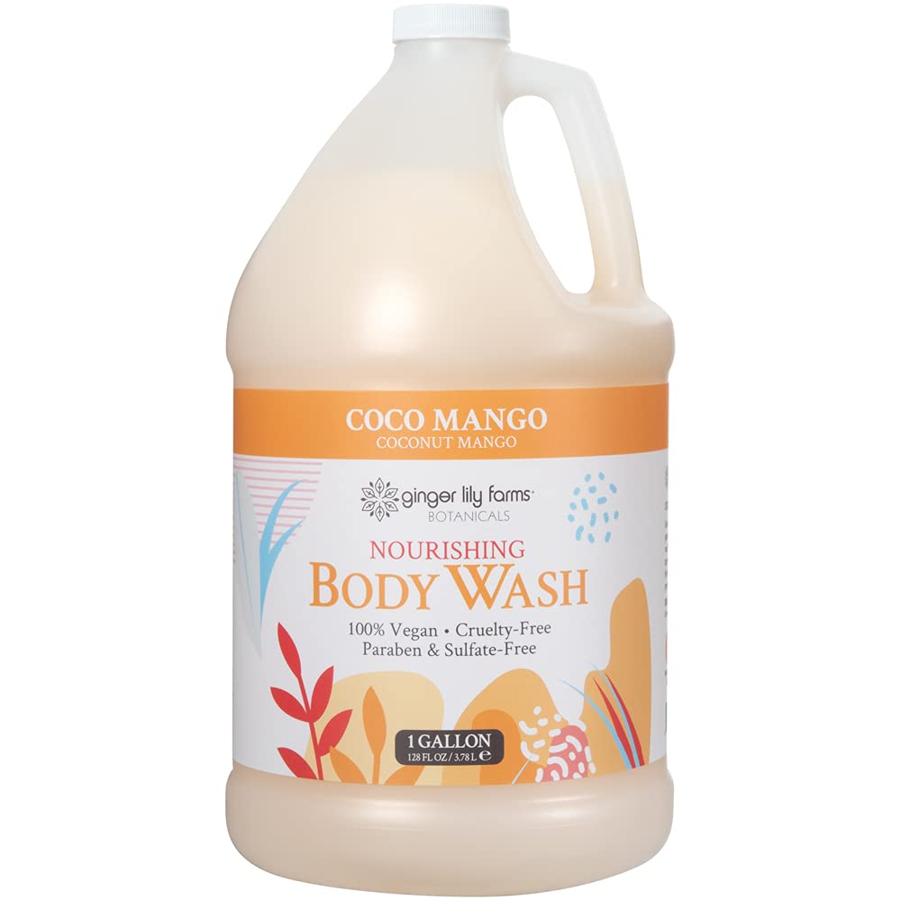 Ginger Lily Farms Botanicals Body Wash + Shampoo + Conditioner Bundle, Coco Mango