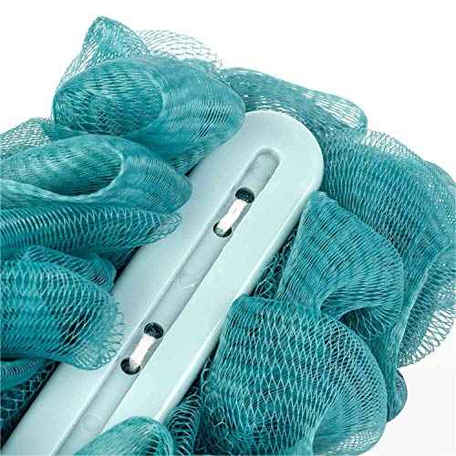 Back Scrubber for Shower, Loofah Long Handle Bath Body Brush, Soft Nylon Mesh Sponge On a Stick for Shower Men Women Kids Elderly, Exfoliating Scrub Cleaning Luffa for All Kinds of Skin(Blue)