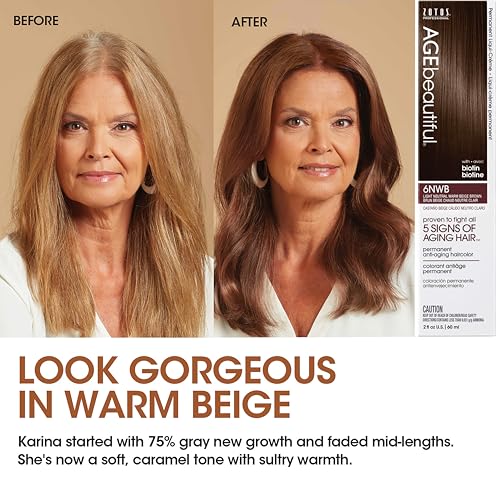 AGE beautiful Permanent Hair Color Dye Liqui Creme | 100% Gray Coverage | Anti-Aging Haircolor | Biotin for Thicker, Fuller Hair | Professional Salon Coloring