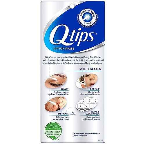 Q-tips Cotton Swabs For Hygiene and Beauty Care Original Cotton Swab Made With 100% Cotton 625 Count (Pack of 2)