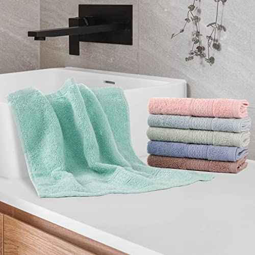 Washcloths for Body and Face - Absorbent Bath Towels Bulk Set, 100% Cotton Hotel Towels for Bathroom . Durable,Soft Wash Rag (Multicolor, Pack of 12)