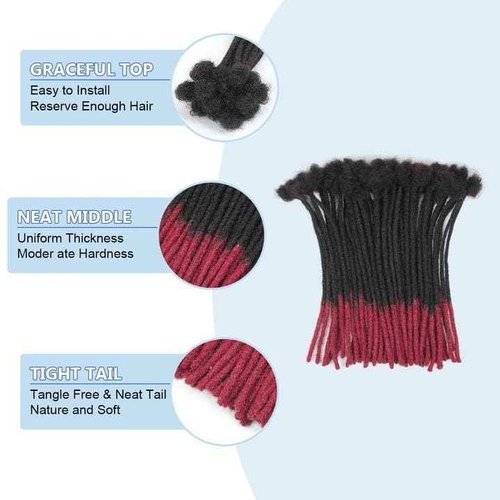 12 inch 50 Strands Loc Extensions Human Hair, 0.6cm Pencle Size Dreadlock Extensions Human Hair for Women Men Kids Full Handmade Permanent Dreads Locs,bug