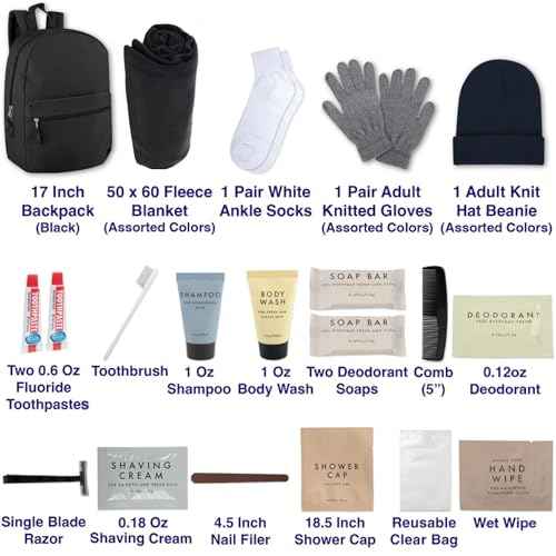 12 Pack Homeless Care Package Supplies Bulk Winter Care Kit, Homeless Winter Hygiene Kit Supplies in Bulk, 20 Pieces
