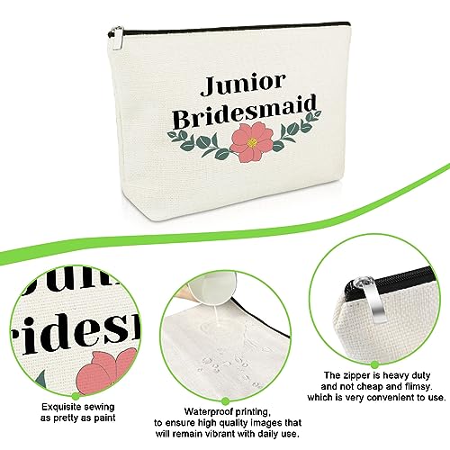 Junior Bridesmaid Gift Bridesmaid Wedding Gifts Makeup Bag Junior Bridesmaid Proposal Gift for Maid of Honor Gifts for Friend Bride Shower Gifts for Sister Bridal Party Gifts Travel Cosmetic Pouch