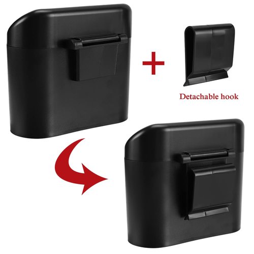 Accmor Car Trash Can with Lid, 2 Pack Mini Auto Dustbin Garbage Organizer Holder, Portable Hanging Wastebasket Trash Container Bin with Plastic Bags for Vehicle, Home, Office (Black+Red)