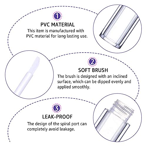 AMORIX 72 Pack 5ml Crystal Rhinestone Lip Gloss Tubes with Wand 5ml Empty Lip Gloss Containers Lipgloss Bottles with Stoppers 4pcs Syringes + Labels for DIY Lip Gloss Balm