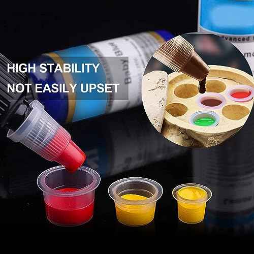 1Pcs 7 Holes Hard Skull Resin Ink Cup Holder with 100pcs #15 Large Ink Caps for Tattoo Artist Gift