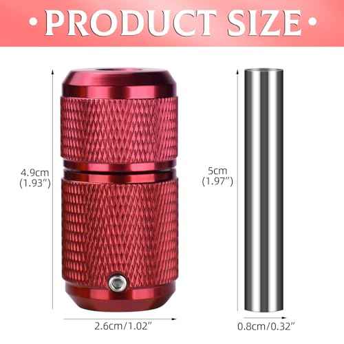 ATOMUS 25mm Tattoo Grips Tubes Self-lock Aluminum Alloy Tattoo Gun Grip Auto Self Locking Handle for Tattoo Machine Supply Body Art Tattoo Machine Parts (Red)