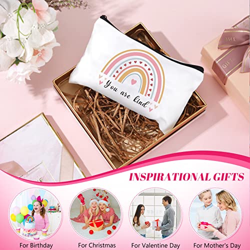 Ganeen 24 Pcs Christmas Inspirational Cosmetic Bags for Women Small Makeup Bag Makeup Pouch with Zipper Motivational Quotes for Women Coin Purse Girlfriends Coworkers Friends Gift(Motivational)