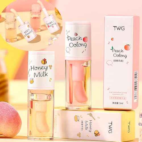 4PCS Hydrating Clear Lip Oil,Jelly Honey Lip Gloss Oil,Korean Big Brush Lip Oil,Long-lasting Moisturizing Nourishing Lip Balm,Plumping Lip Fresh Texture Clear Lip Gloss,Makeup Lip Care Tools