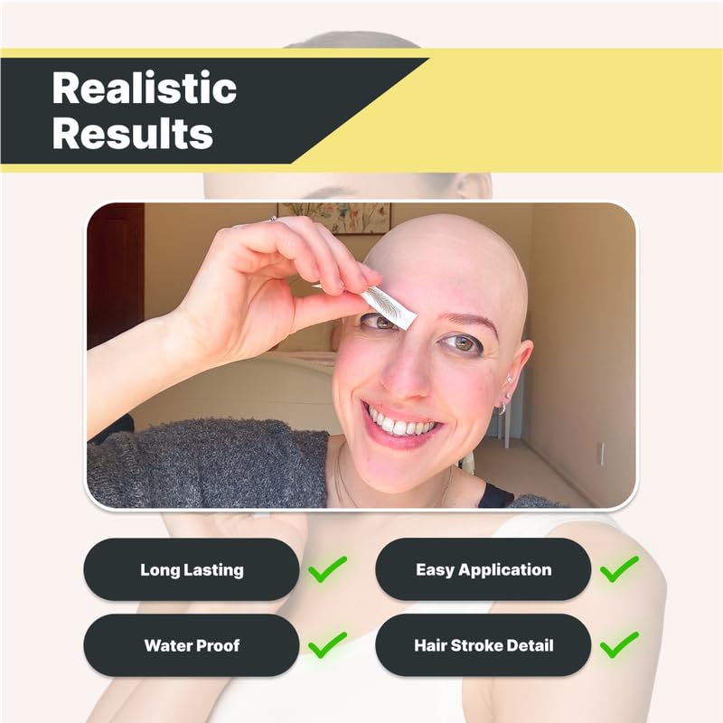 My Two Brows 100 Pairs Medium Brown Temporary Eyebrow Tattoos, Waterproof and Smudge-Proof Medium Everyday Style Realistic Eyebrow Sticker for Men & Women, Easy to Apply, Won't Work on Existing Brows