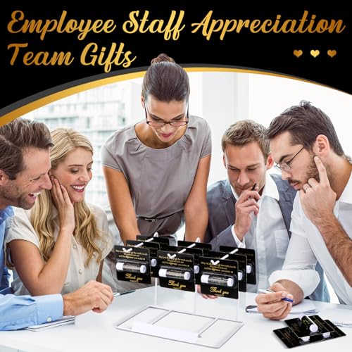 30 Pack Christmas Employee Appreciation Gift Lip Balms Bulk Staff Teacher Team Volunteer Thank You Gift Thanksgiving Christmas Appreciation Party Favor for Women Men(Cool,Black Gold)