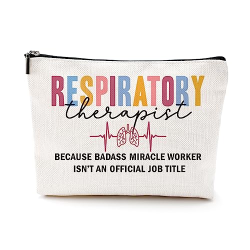 Funny Respiratory Therapist Cosmetic Bag Makeup Bag Respiratory Therapist Gifts RT Gift for Women Work Adult Humor Employee Pulmonology Nurse Coworker Graduation Birthday Christmas Thank You Gifts