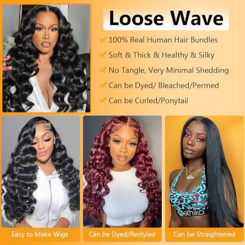QTHAIR 16A Grade Brazilian Loose Wave Hair Bundles 28 Inch 100% Virgin Unprocessed Brazilain Hair Extensions 100g a Pack Cheap Long Hair Weave Natural Color