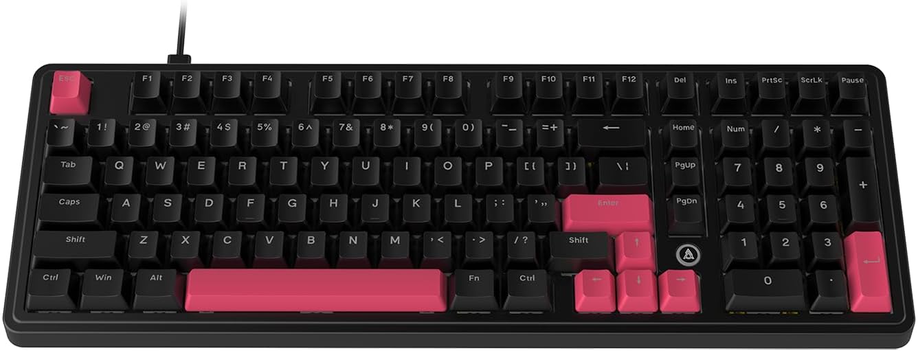 AK980 97Keys Tri-Mode Full Mechanical Keyboard, Gasket-Mounted, Hot-Swappable, 1.14” TFT Smart Display, Bluetooth 5.1/2.4G Wireless/Wired, PBT Keycaps RGB Backlit (Purple, Gift Linear Switch)