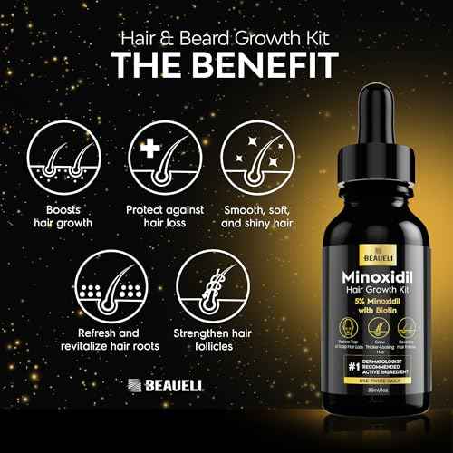 Minoxidil for Men, Minoxidil for Men Beard Growth Kit, Minoxidil for Women Hair Growth Kit, Hair Regrowth for Men, Beard Growth Serum, Minoxidil 5 Percent (Black)