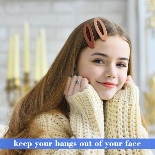 7pcs Matte Snap Hair Clip for Women, Non-Slip Large Enamel Hair Barrettes Alligator, Rustproof Oval Hair Pin Accessories for Long Short Thick Thin Fine Curly Straight Hair